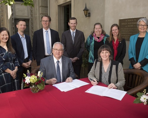 Soka University and Claremont Graduate University administrators sign agreement