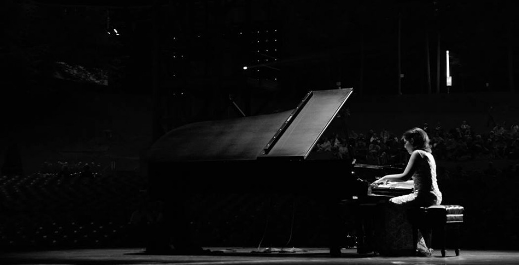 Beatrice Rana playing piano in concert