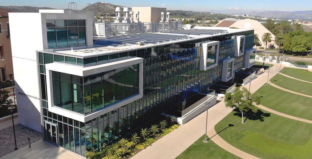 Aerial view of Curie Hall