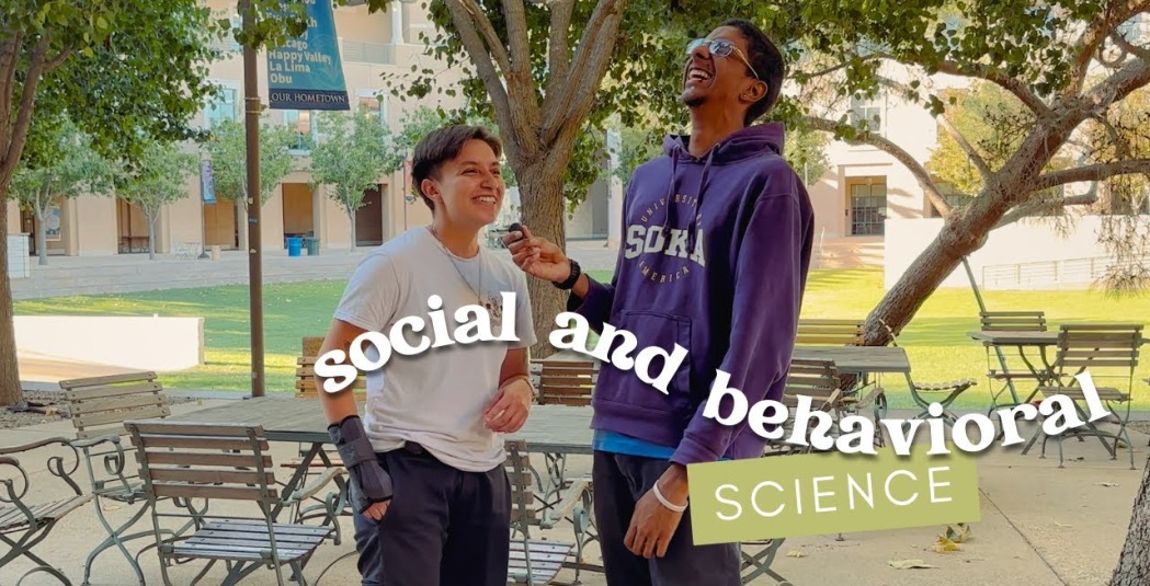 Social and Behavioral Sciences thumbnail showing two students laughing on campus