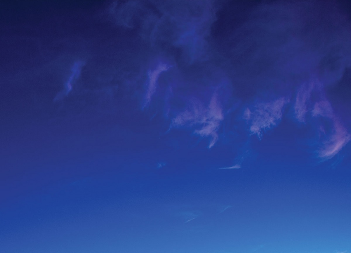 Dark blue sky at night above Soka