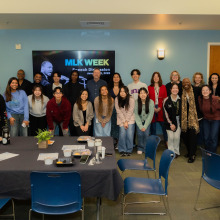 Attendees of the MLK Week discussion pose for a group photo