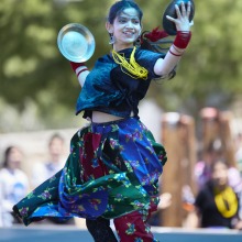 A student dancer performs during the festival