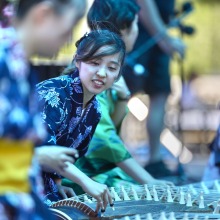 A student group performs during the festival