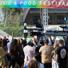 Neil Frances performs at the Soka Arts, Music & Food Festival