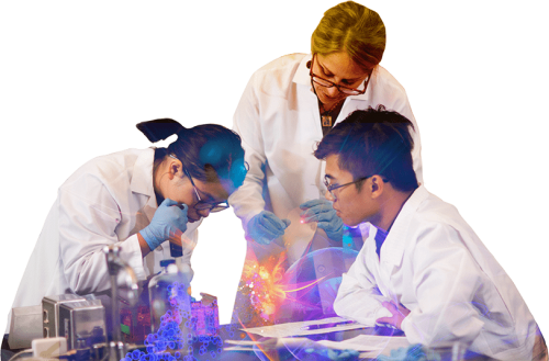 Students working in a science lab