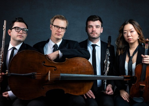 ensemble with 3 men and one woman
