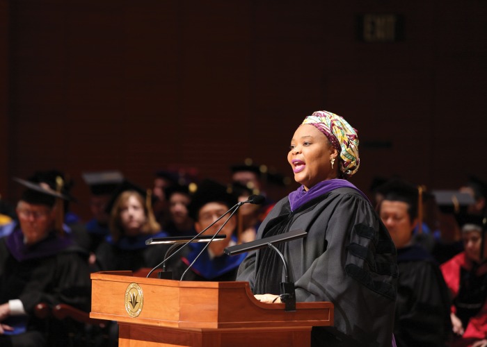 Commencement speaker Leymah Gbowe