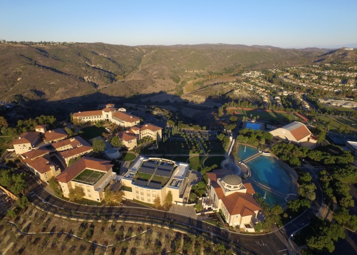 Soka University wide aerial of campus