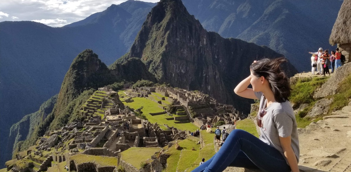 Study abroad photo of a student at Machu Picchu, Peru.