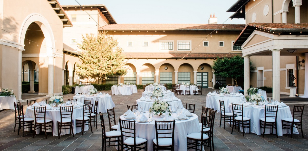 Image of Athenaeum courtyard event set up.