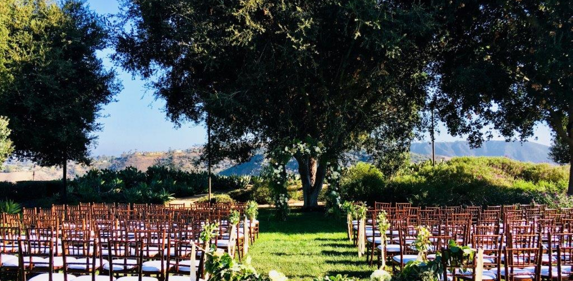 Image of the Athenaeum garden wedding set up.