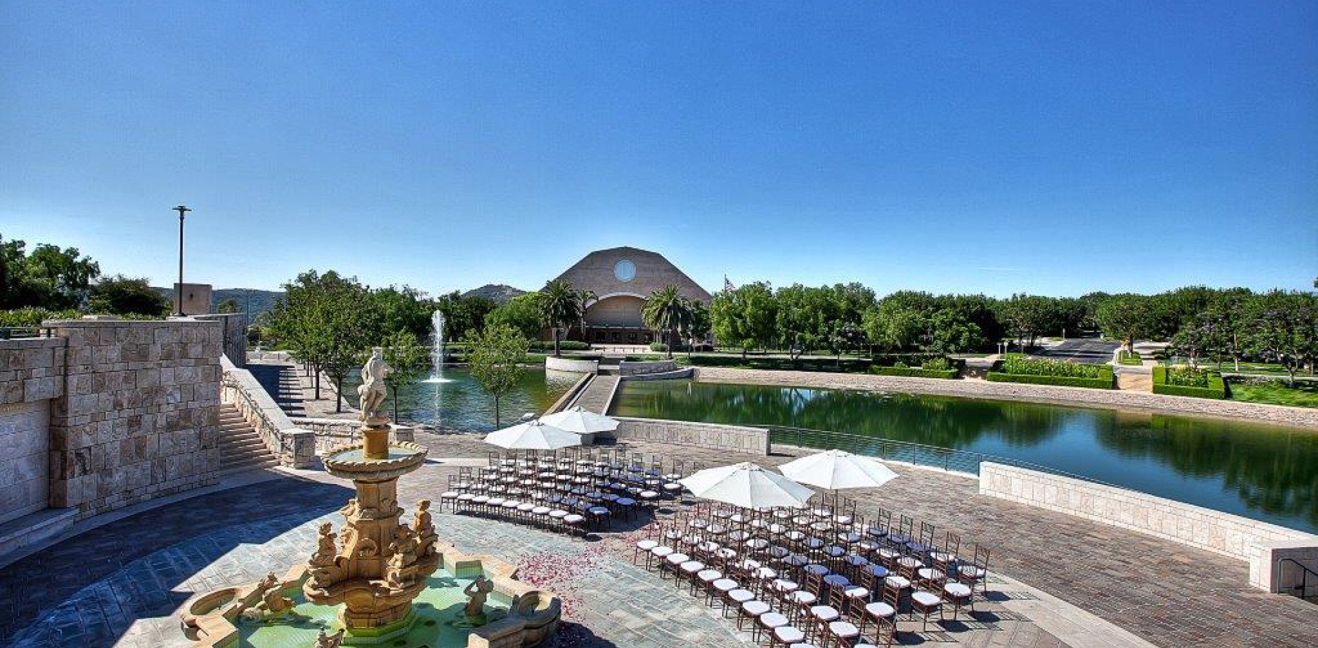 Image of Peace Lake event set up.