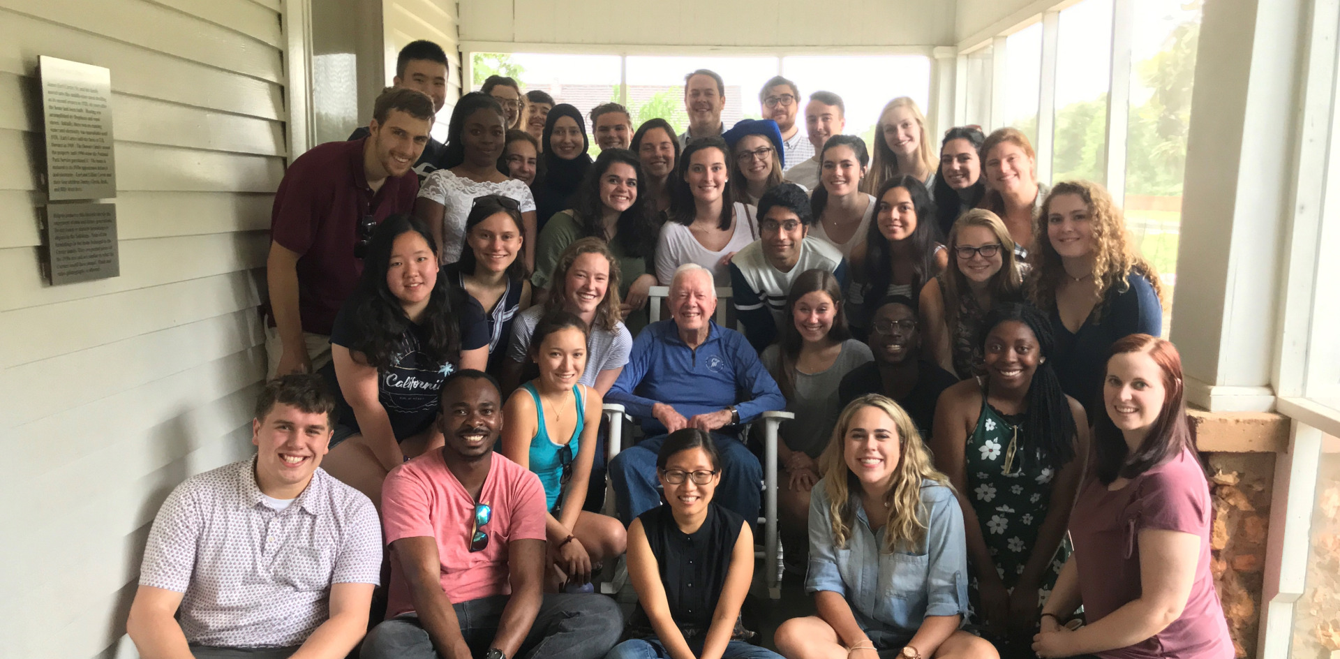 A group of students with Jimmy Cart. 