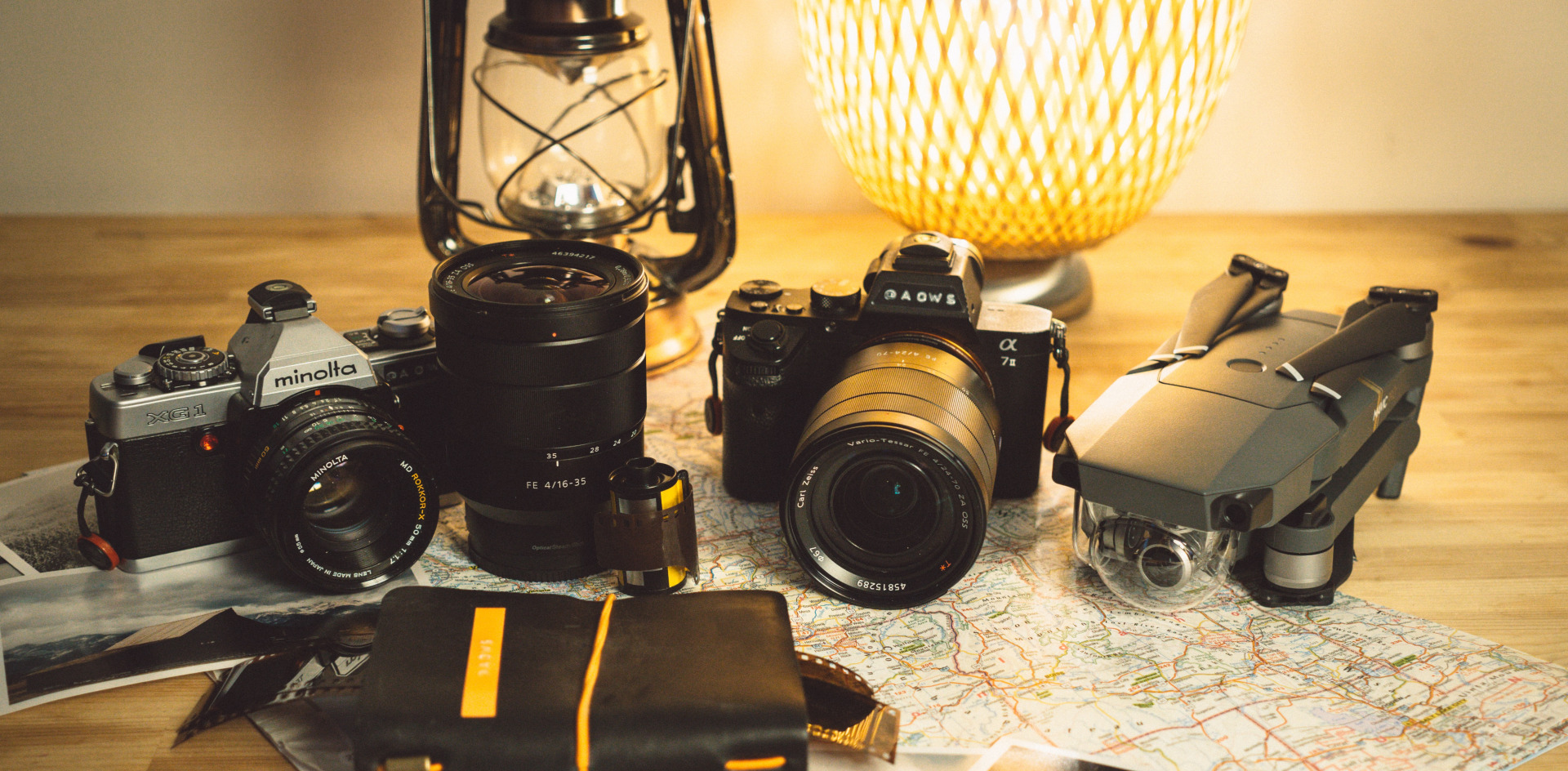 Image of cameras on table