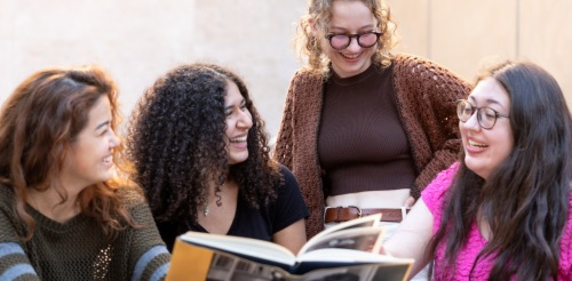 Four students studying humanities