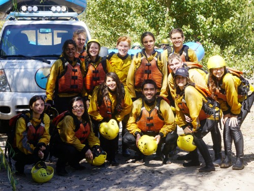 Group of students dressed in yellow gear 