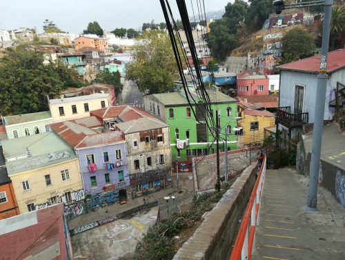 Image overlooking colorful buildings.