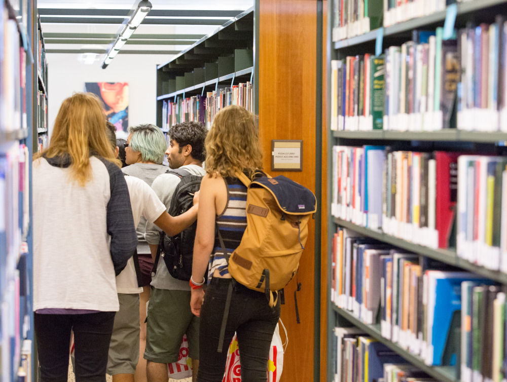 Image of students in library