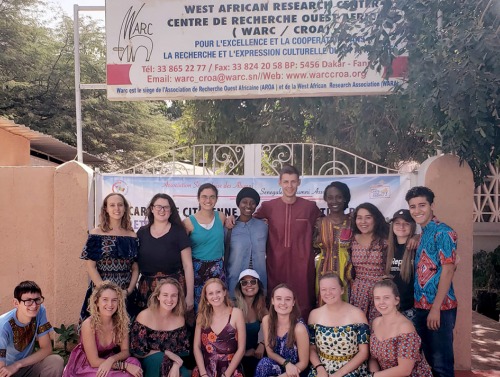 Student group in front of program center