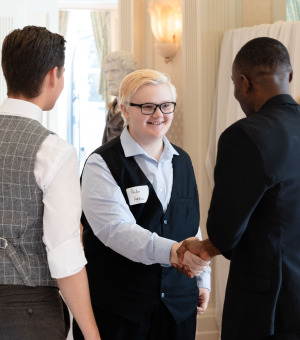 Students shaking hands