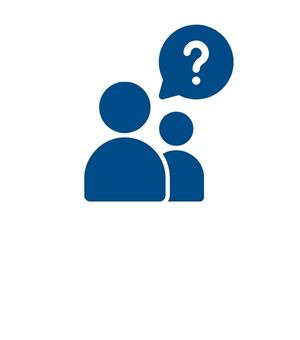 Two people ask a question icon