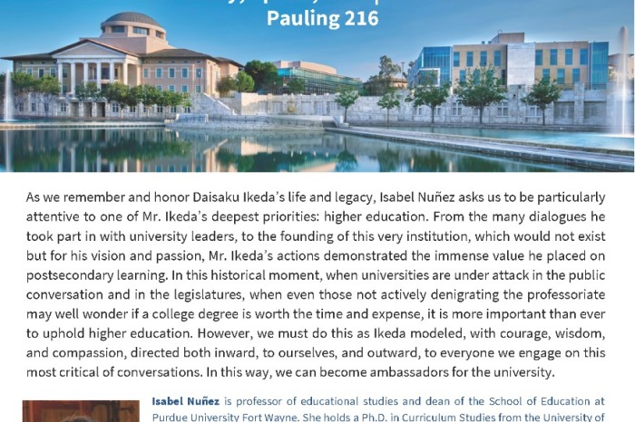 University Talk by Dr. Isabel Nuñez | To Others as to Ourselves: Courage, Wisdom, and Compassion
