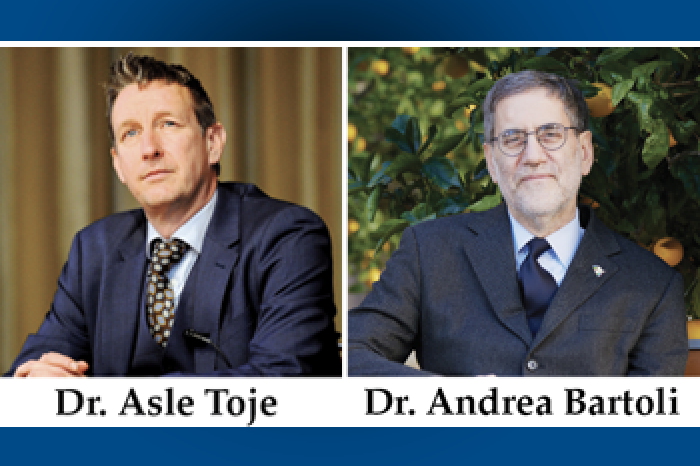 Side by side headshots of Dr. Asle Toje and Dr. Andrea Bartoli