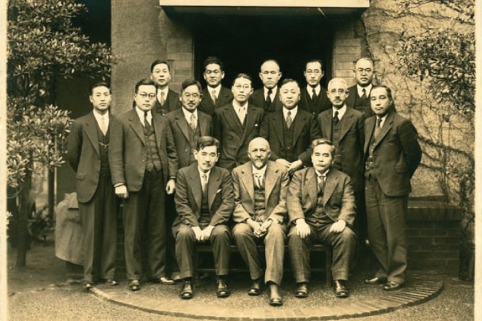 W. E. B. Du Bois with University of Tokyo professors and Japanese Parliament members