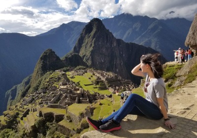 Study abroad photo of a student at Machu Picchu, Peru.