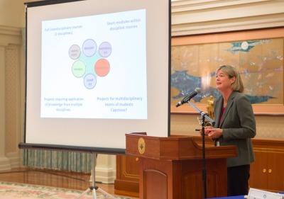 Image of a guest speaker at the Life Sciences symposium.