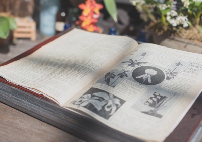Image of open book about flowers
