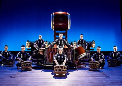 Group sitting on the floor drumming