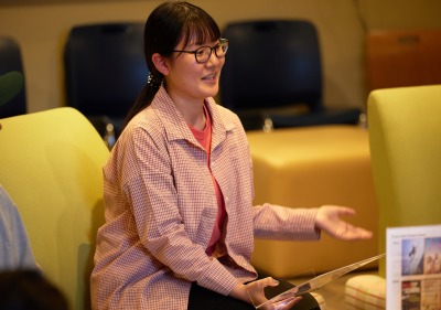 A DEI student staff member participates in a discussion