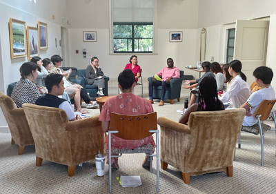 DEI Staff participate in a group discussion