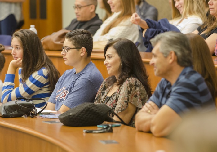 Image of students and parents at Lions Roar.