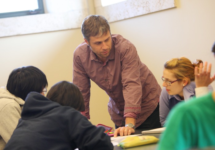 Professor teaching a class.