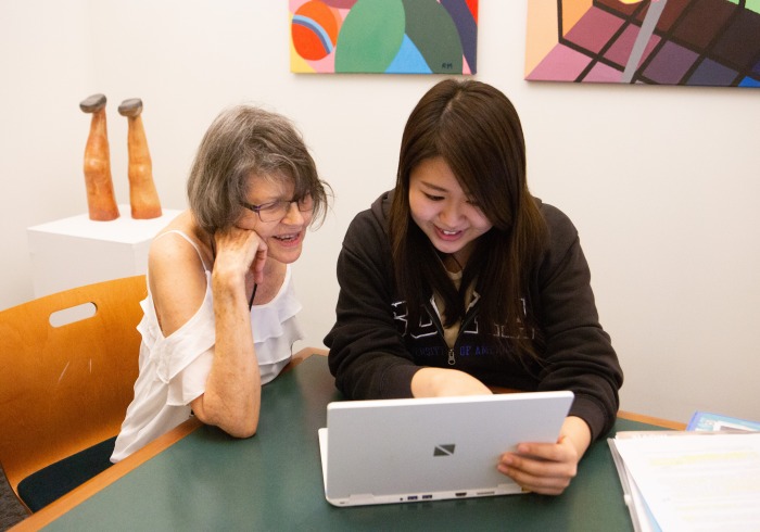 Image of student at tutoring at Writing Center