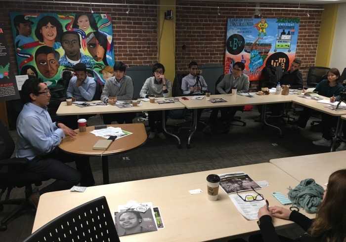 Photo of students in a meeting for Learning Cluster class