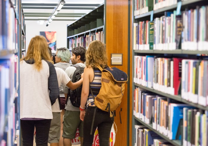 Image of students in library