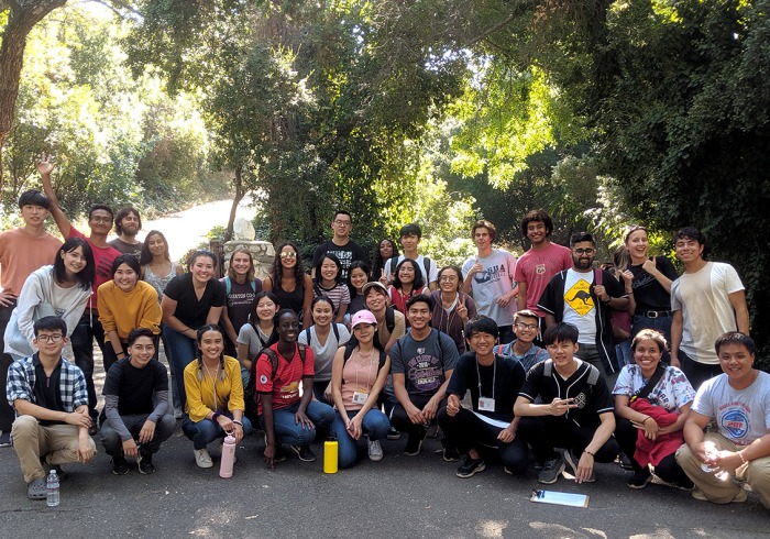 Student on an orientation hike