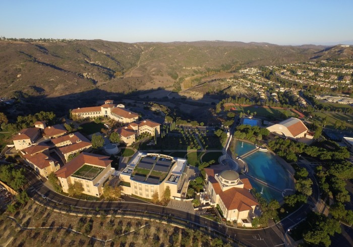 Soka University wide aerial of campus