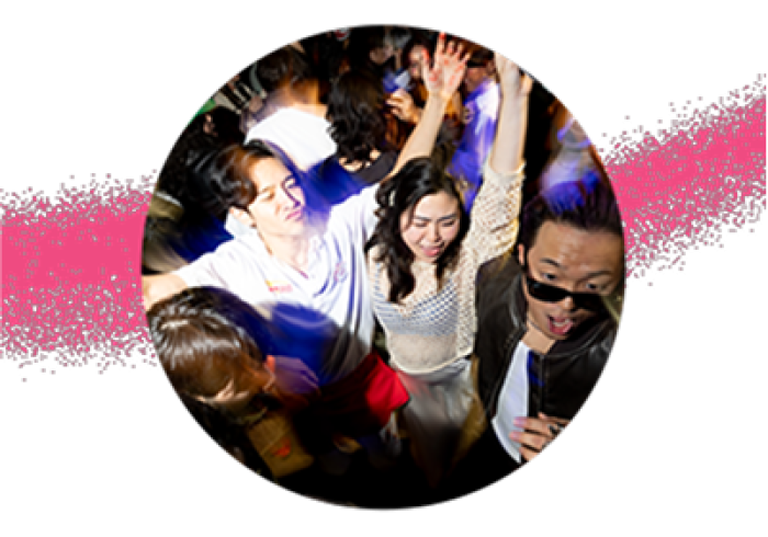 Students dancing