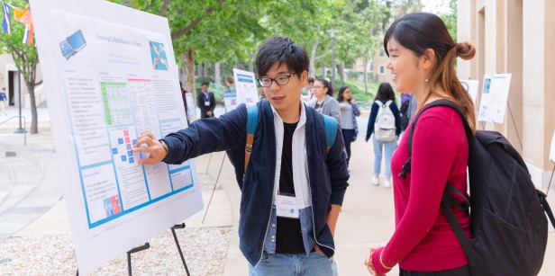 Image of students at the SBS poster session.