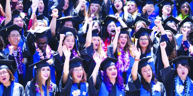 Image of students celebrating at commencement.