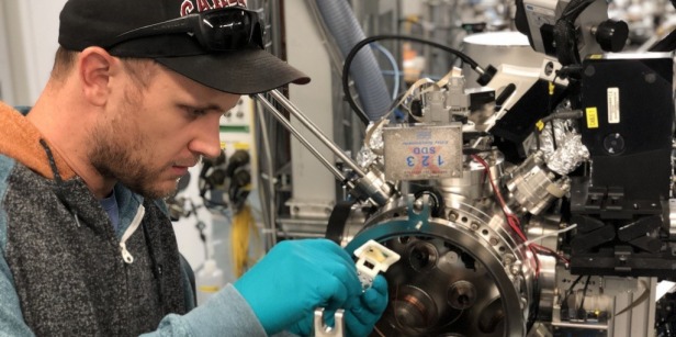 A picture of Dr. Schaefer, the current fellow, in the lab. 