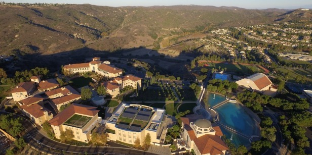 Soka University wide aerial of campus