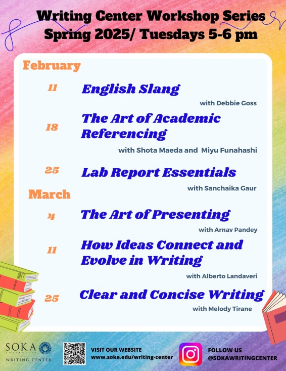 Spring Workshop Schedule