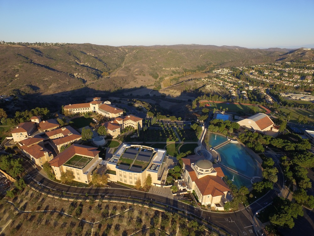 Soka University wide aerial of campus