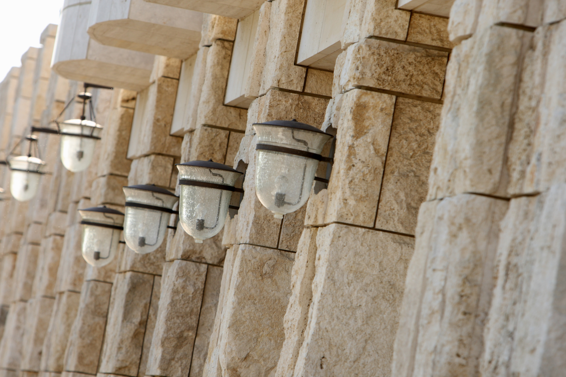 Close up of donor wall and lights